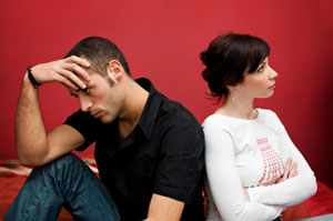 A young stressed couple